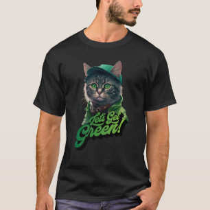 Camiseta Cat Leprechaun Cat Shamrock vamos a ser verdes