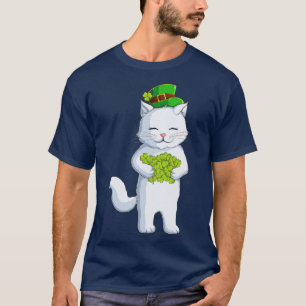 Camiseta Cat Leprechaun Happy St Patricks Day Irish Shamroc