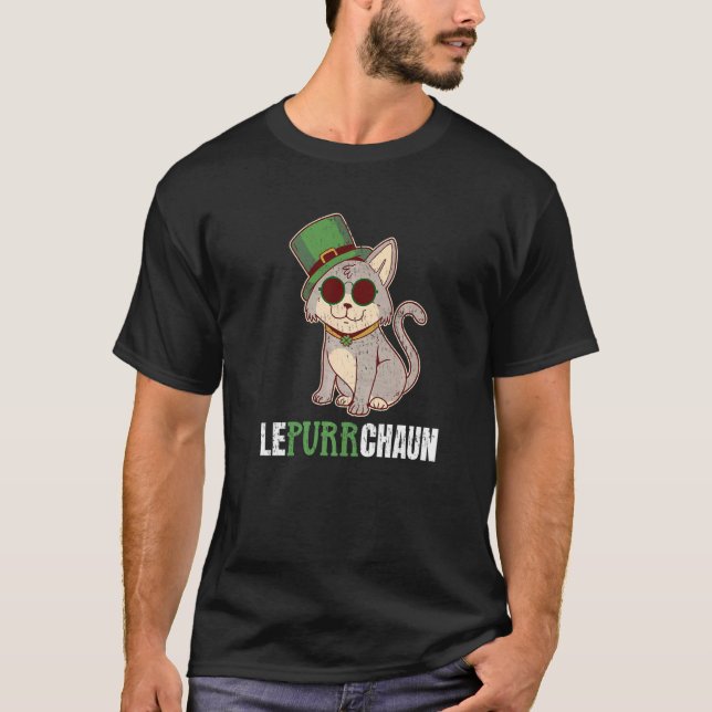 Camiseta Cat Leprechaun Shamrock Lepurrchaun  Lucky St Patr (Anverso)