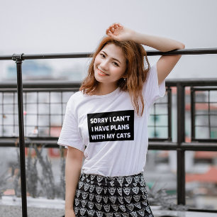 CAMISETA CAT LO SIENTO PORQUE NO PUEDO TENER PLANES CON CAM