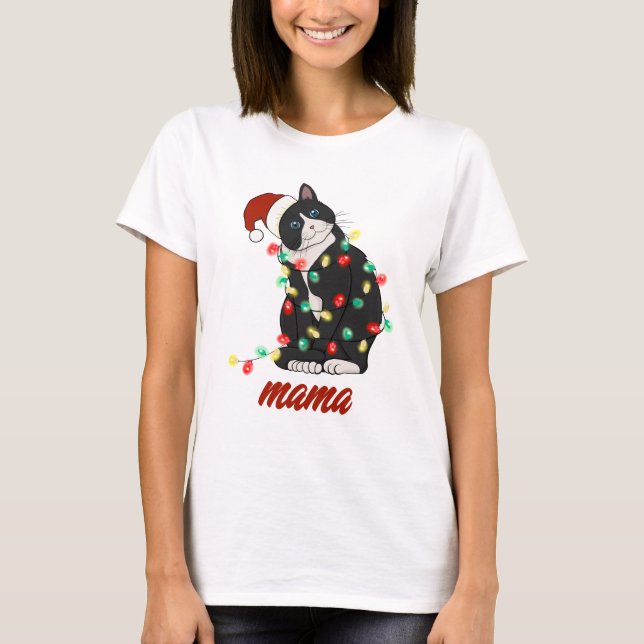 Camiseta Cat lover Christmas Shirt for Women (Anverso)