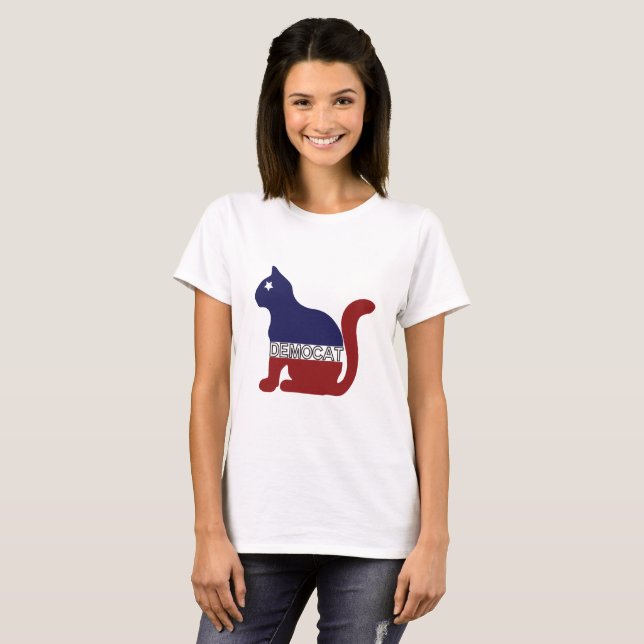 Camiseta CAT LOVER | Democat for the Democrat Cat Lover (Anverso completo)