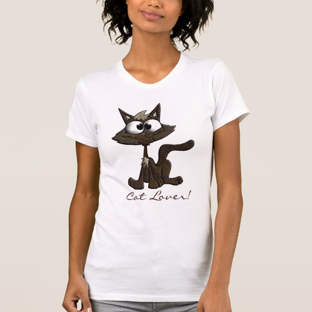 Camiseta Cat Lover Divertido Kitty Personalizado Damas Cami (Anverso)