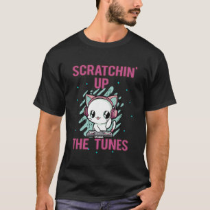 Camiseta Cat Lover Dj Auriculares Turables Disco Audiólogo