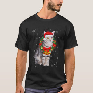 Camiseta Cat Lover Funny American Shorthair Tree Navidades