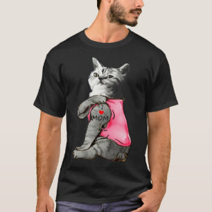 Camiseta Cat Lover Funny Cat I Love Mom Tattoo Regalos