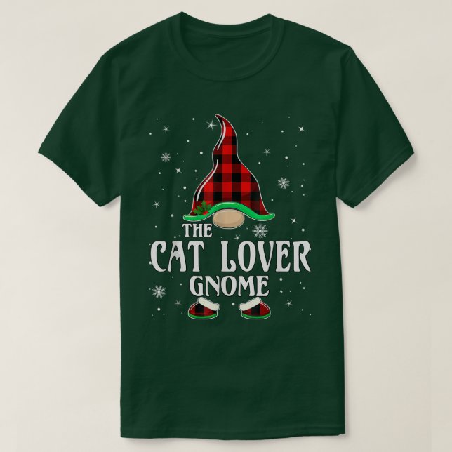 Camiseta Cat Lover Gnome Búfalo Jugar Familia Correspondien (Diseño del anverso)