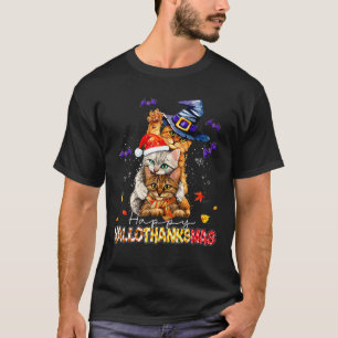 Camiseta Cat Lover Halloween Y Feliz Navidad Hall