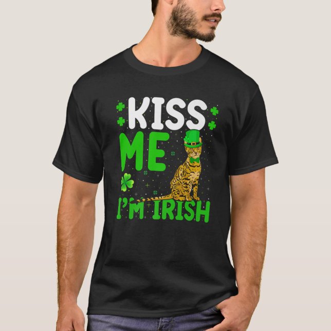 Camiseta Cat Lover me besa soy el gato irlandés de Bengala  (Anverso)