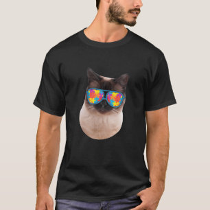Camiseta Cat Lover Regalos Graciosa Autismo Conciencia Siam