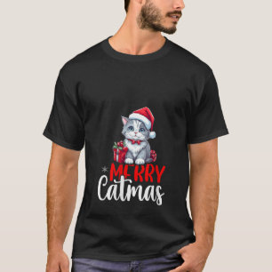 Camiseta Cat Lover Xmas Santa Merry Catmas Cat Navidades V
