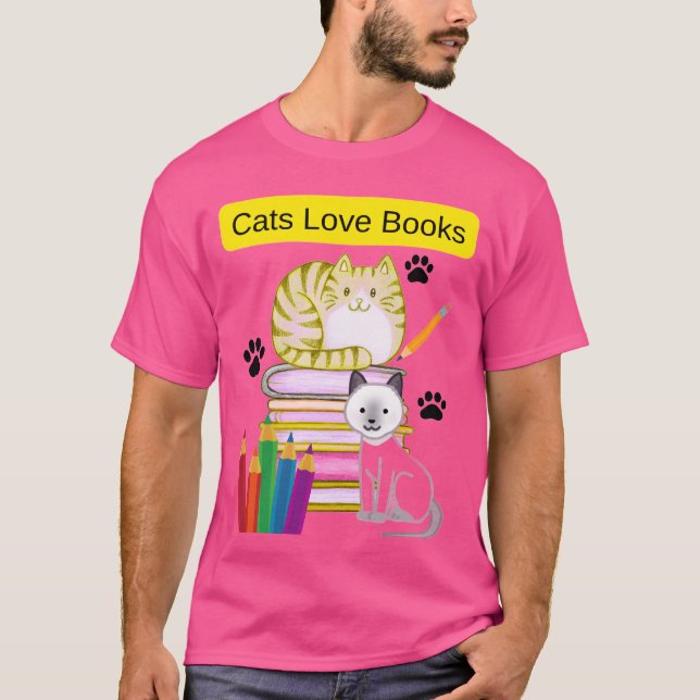 Camiseta Cat Loves Books (Anverso)