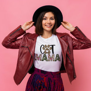 Camiseta Cat Mama Cat Mom Shirt