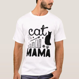 Camiseta Cat Mama – Cute Kitty Silhouette & Doodle Style