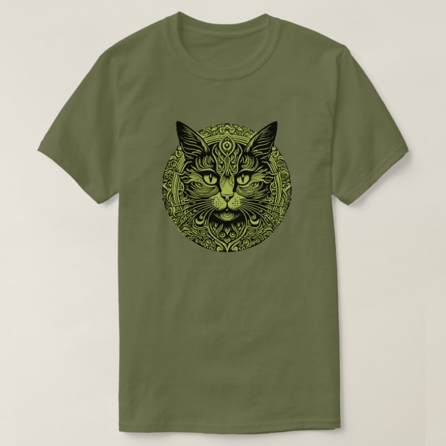Camiseta Cat Mandala T-Shirt (Diseño del anverso)