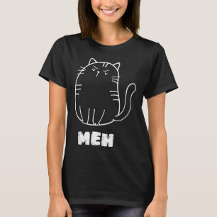 Camiseta Cat Meh Cat Humor Sarcástico Hombres Mujeres
