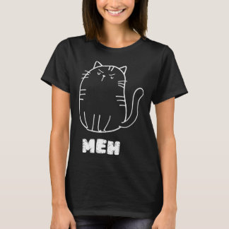Camiseta Cat Meh Cat Humor Sarcástico Hombres Mujeres