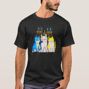 Camiseta Cat Menorah Hanukkah Cute Kitten Chanukah Jewish H