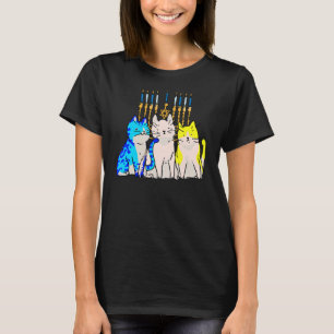Camiseta Cat Menorah Hanukkah Cute Kitten Chanukah Jewish H