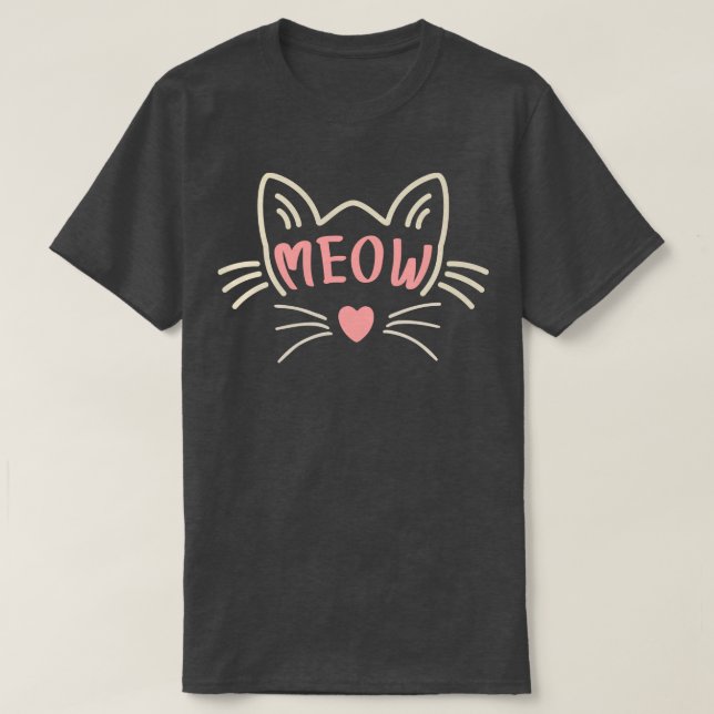 Camiseta Cat Meow 1 (Diseño del anverso)
