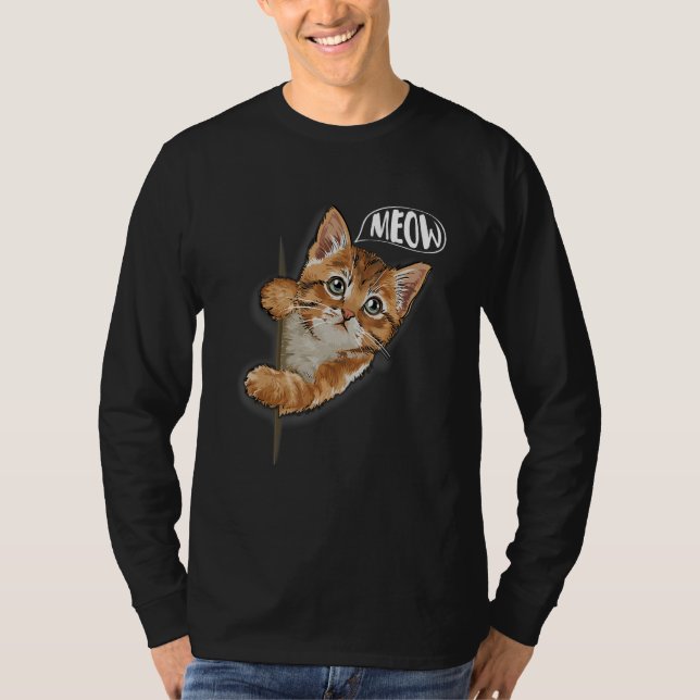 Camiseta Cat  Meow Kitty  Cats Mom And Cat Dad Pet (Anverso)