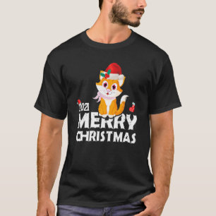 Camiseta Cat Merry Christmas 2021