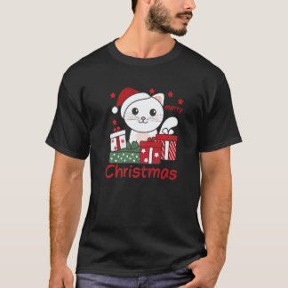 Camiseta Cat Merry Christmas Winter Animals Cats Christmas