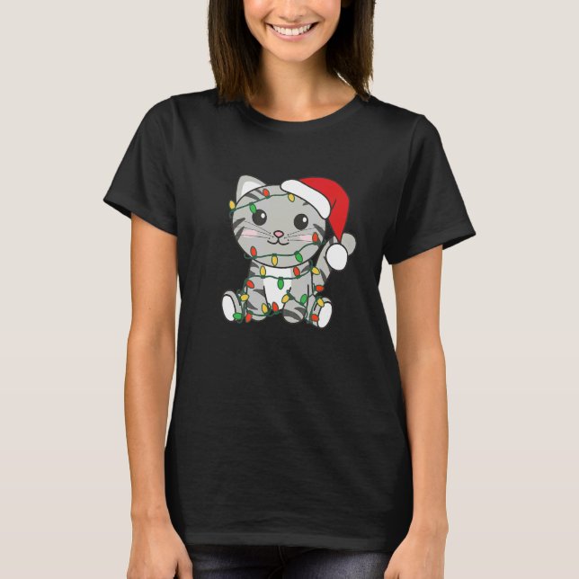 Camiseta Cat Merry Christmas Winter Animals Cats Christmas  (Anverso)