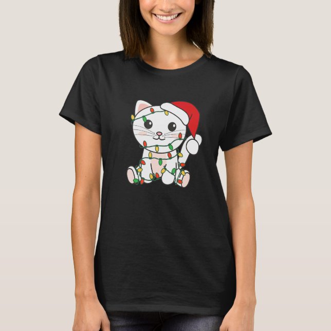 Camiseta Cat Merry Christmas Winter Animals Cats Christmas  (Anverso)