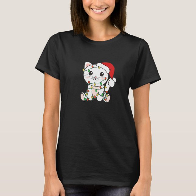 Camiseta Cat Merry Christmas Winter Animals Cats Christmas  (Anverso)