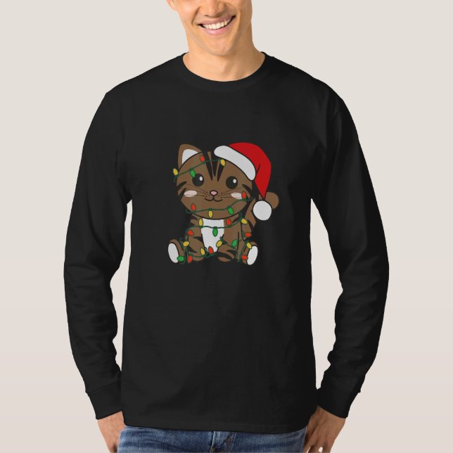 Camiseta Cat Merry Christmas Winter Animals Cats Christmas  (Anverso)