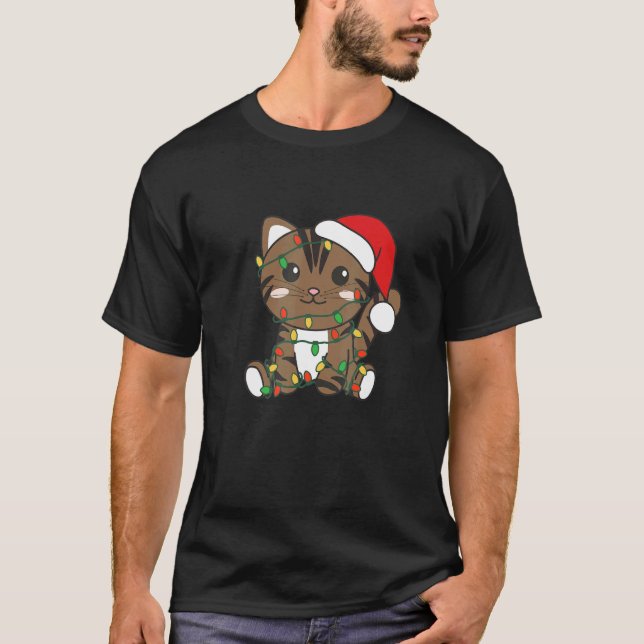 Camiseta Cat Merry Christmas Winter Animals Cats Christmas  (Anverso)