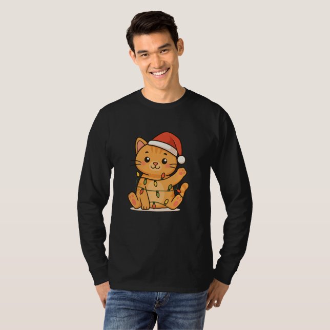 Camiseta Cat Merry Christmas Winter Animals Cats Christmas (Anverso completo)