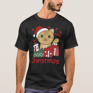 Camiseta Cat Merry Christmas Winter Animals Cats Navidades