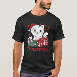 Camiseta Cat Merry Christmas Winter Animals Cats Navidades