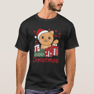 Camiseta Cat Merry Christmas Winter Animals Cats Navidades