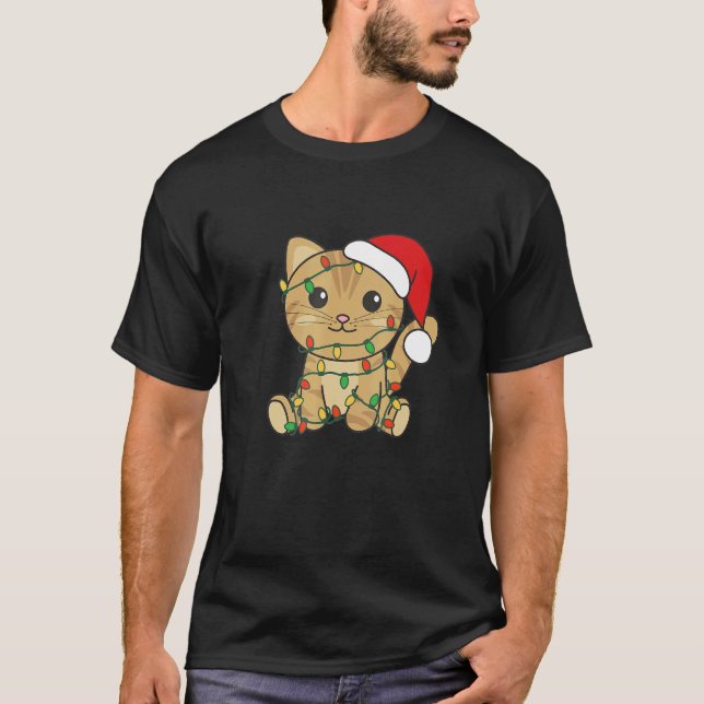 Camiseta Cat Merry Christmas Winter Animals Cats Navidades (Anverso)
