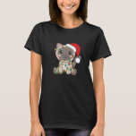 Camiseta Cat Merry Christmas Winter Animals Cats Navidades<br><div class="desc">Gato Feliz Navidad Animales De Invierno Gatos Navidades 13.</div>