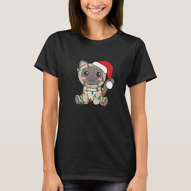 Camiseta Cat Merry Christmas Winter Animals Cats Navidades (Anverso)