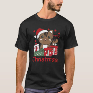 Camiseta Cat Merry Christmas Winter Animals Cats Navidades