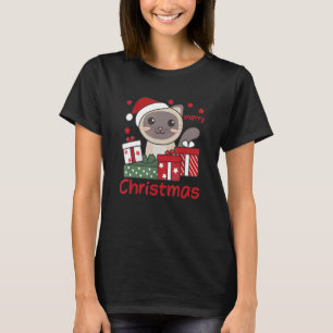 Camiseta Cat Merry Christmas Winter Animals Cats Navidades