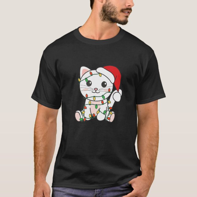 Camiseta Cat Merry Christmas Winter Animals Cats Navidades (Anverso)