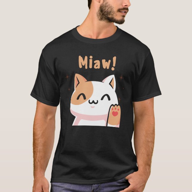 Camiseta Cat Miaw-Kitty-Cute Cat-Funny (Anverso)