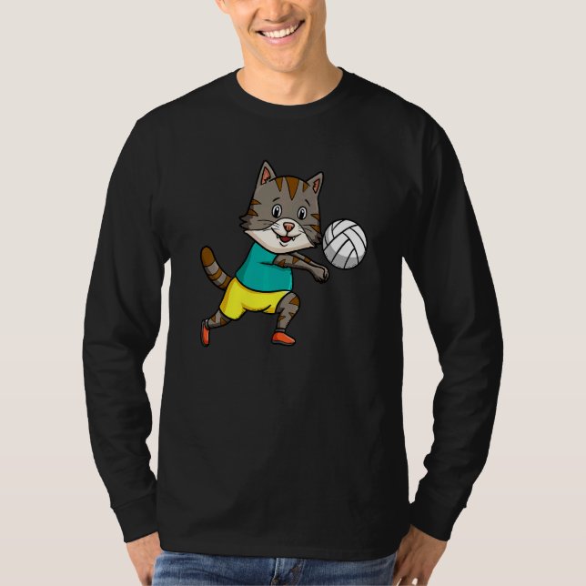 Camiseta Cat Mom Cat Dad Volleyball Coach Spiker Kitten (Anverso)