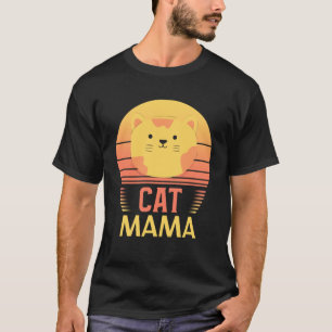Camiseta Cat Mom Cat Mama Vintage Ochenta Estilo Cat Retro