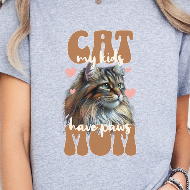 Camiseta Cat Mom, Cat Mom, Cat Lover Retro Style (Cat Mom My kids have paws Retro)