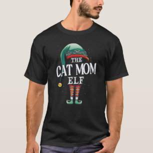 Camiseta Cat Mom Elf Christmas Group Xmas Pajama Party