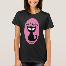 Camiseta CAT MOM felino rosado y negro