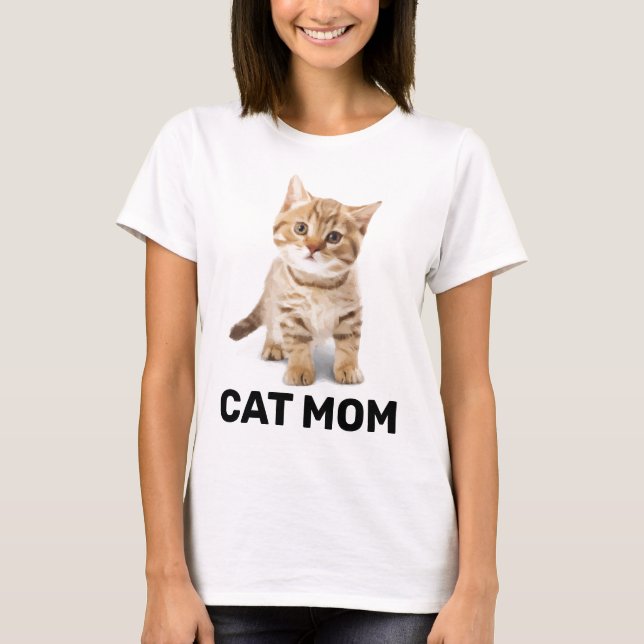 CAMISETA CAT MOM GINGER KITTEN LADIES T-SHIRTS (Anverso)