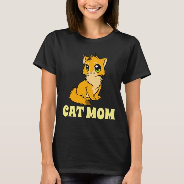 CAMISETA CAT MOM GINGER LADIES T-SHIRTS (Anverso)